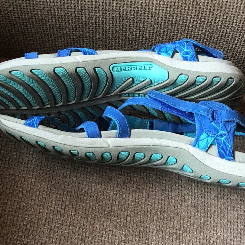 Merrill Victoria Blue Strappy Sandals - Picture 3 of 5